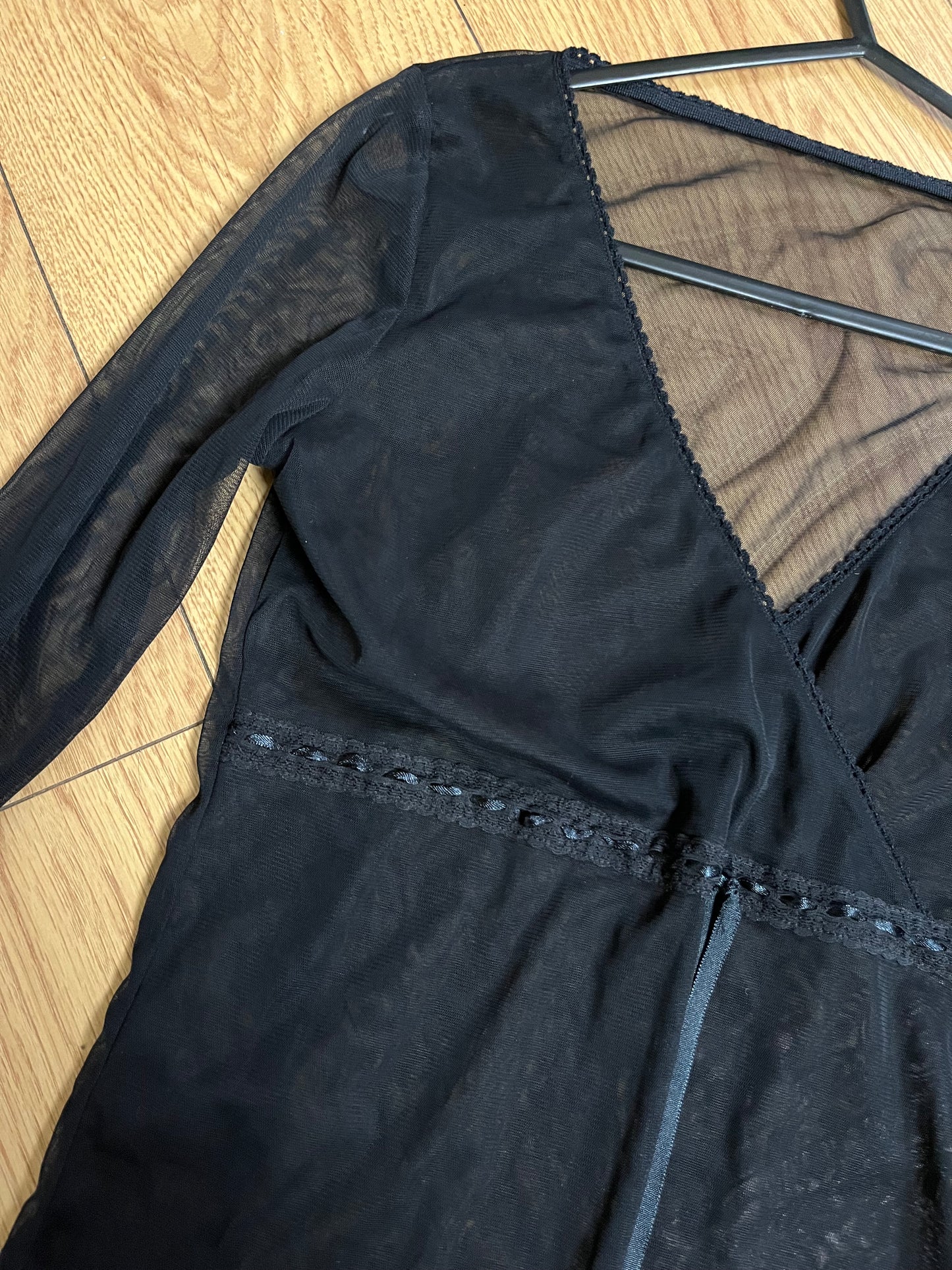 Black Mesh Top UK 10