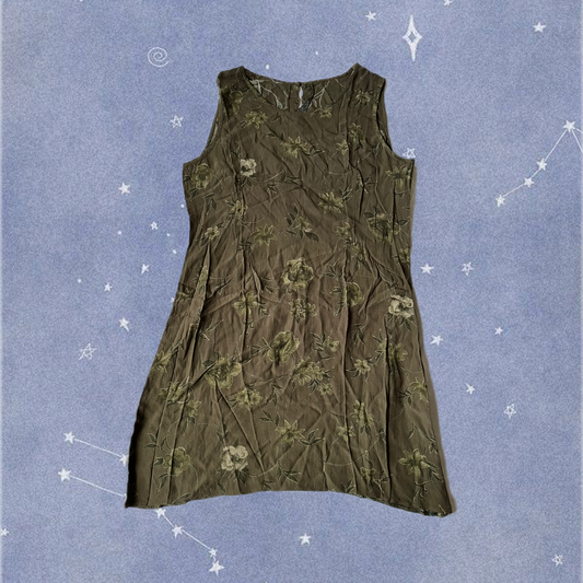 Green Floral Dress UK 12