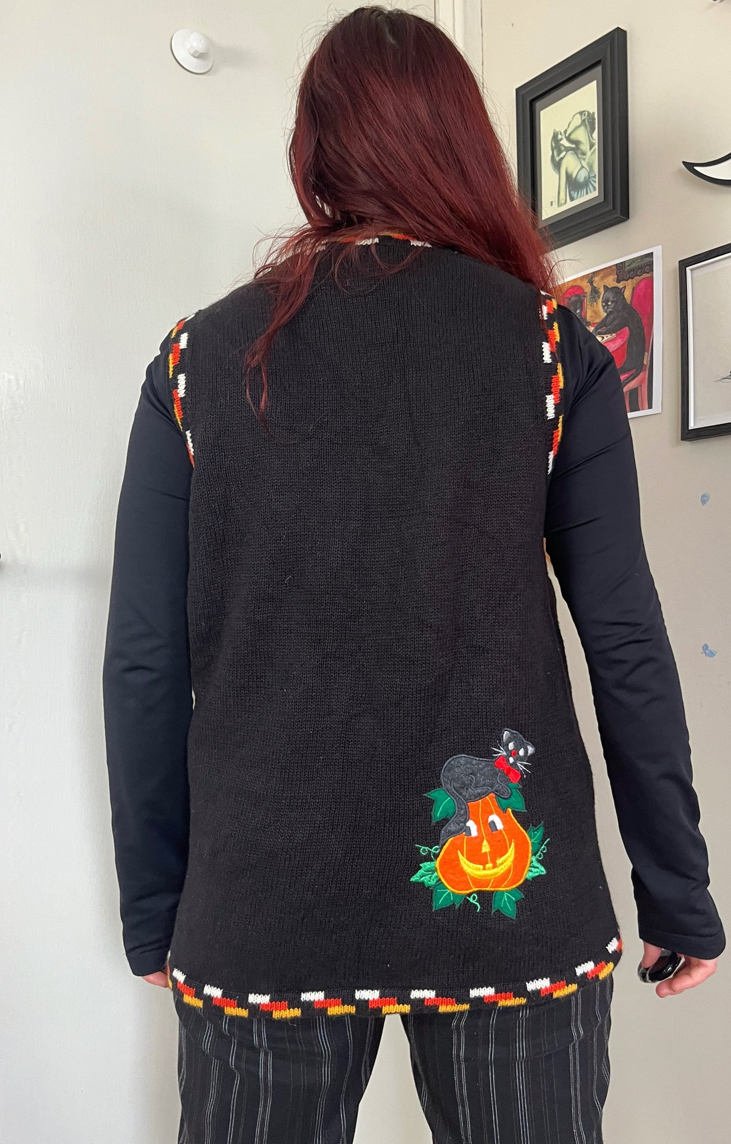 Boneyard 1990s Halloween Sweater Vest L