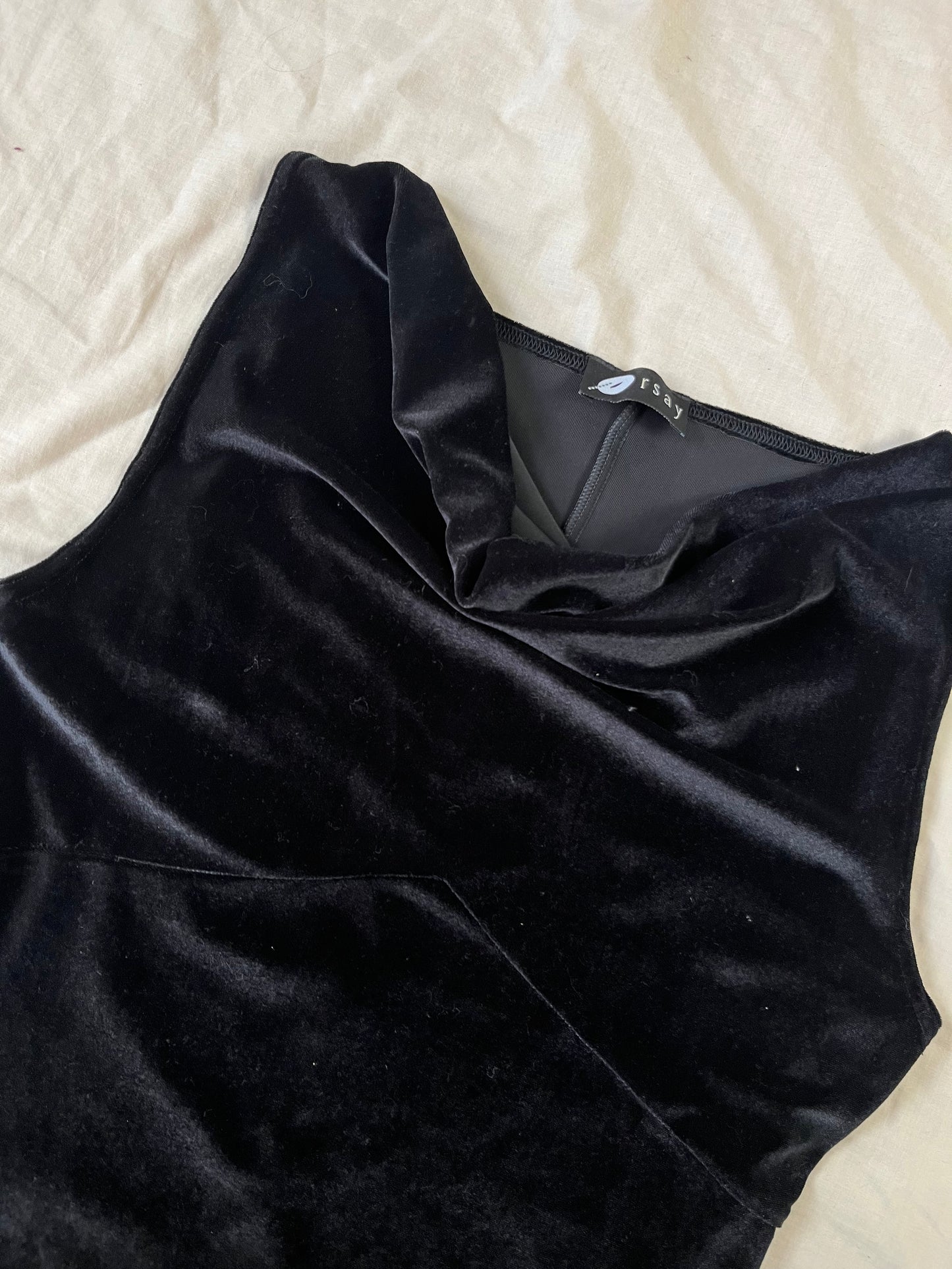 Black Velvet Maxi Dress UK 10-12