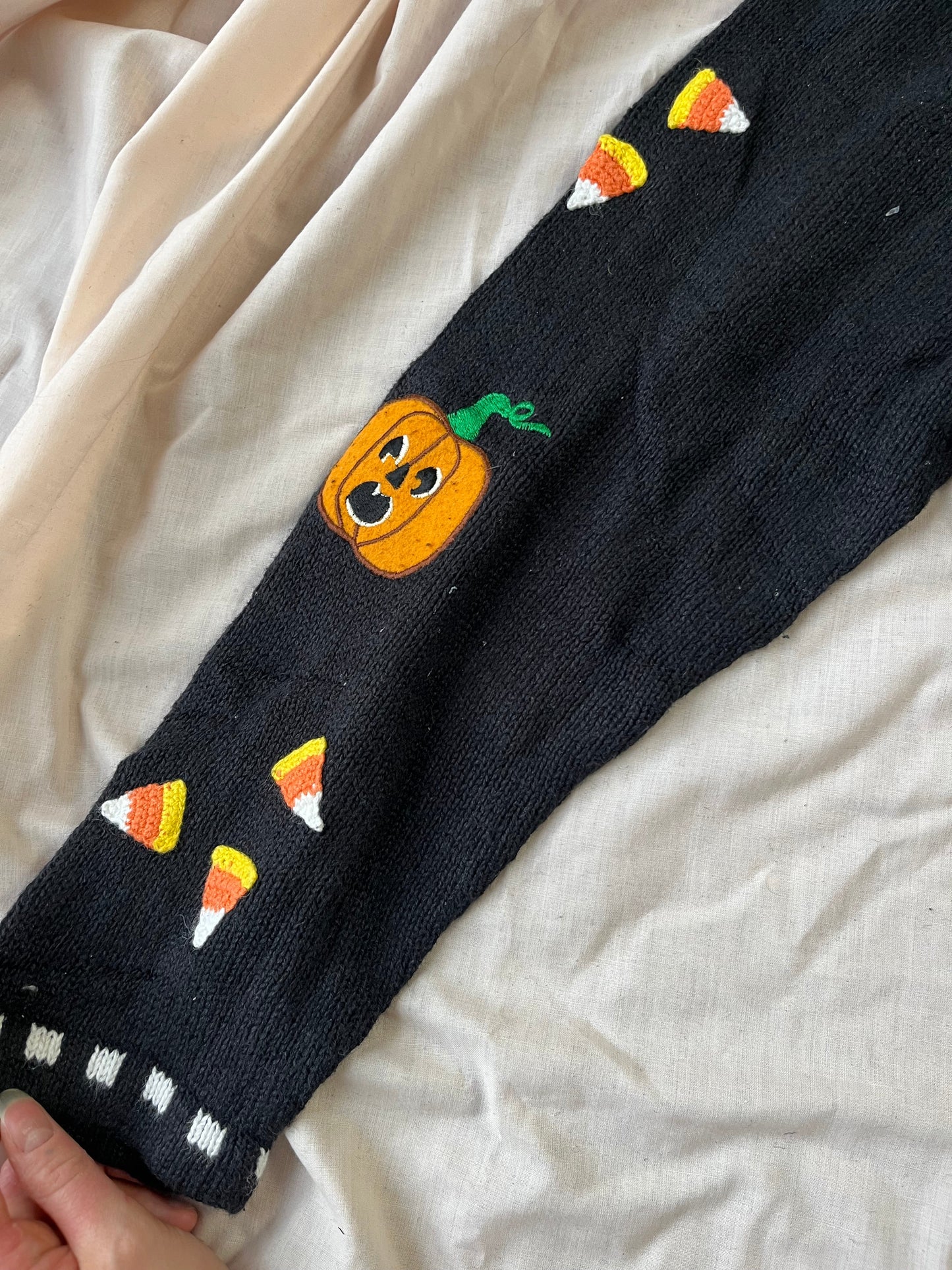 Candy Corn 1990s Halloween Cardigan M/L
