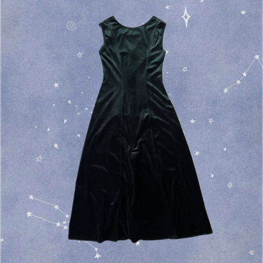 Green Velvet Dress UK 10