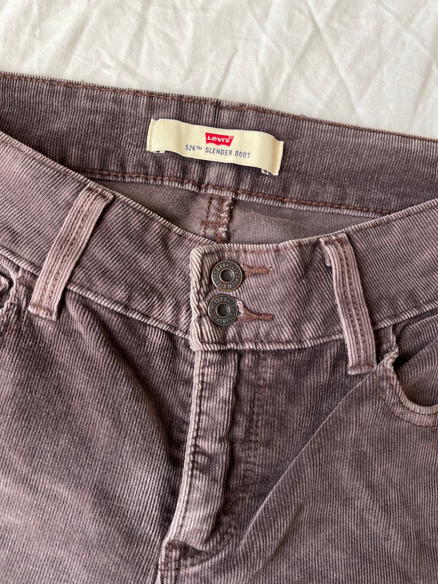 Grey Levi's Corduroy Pants UK 10