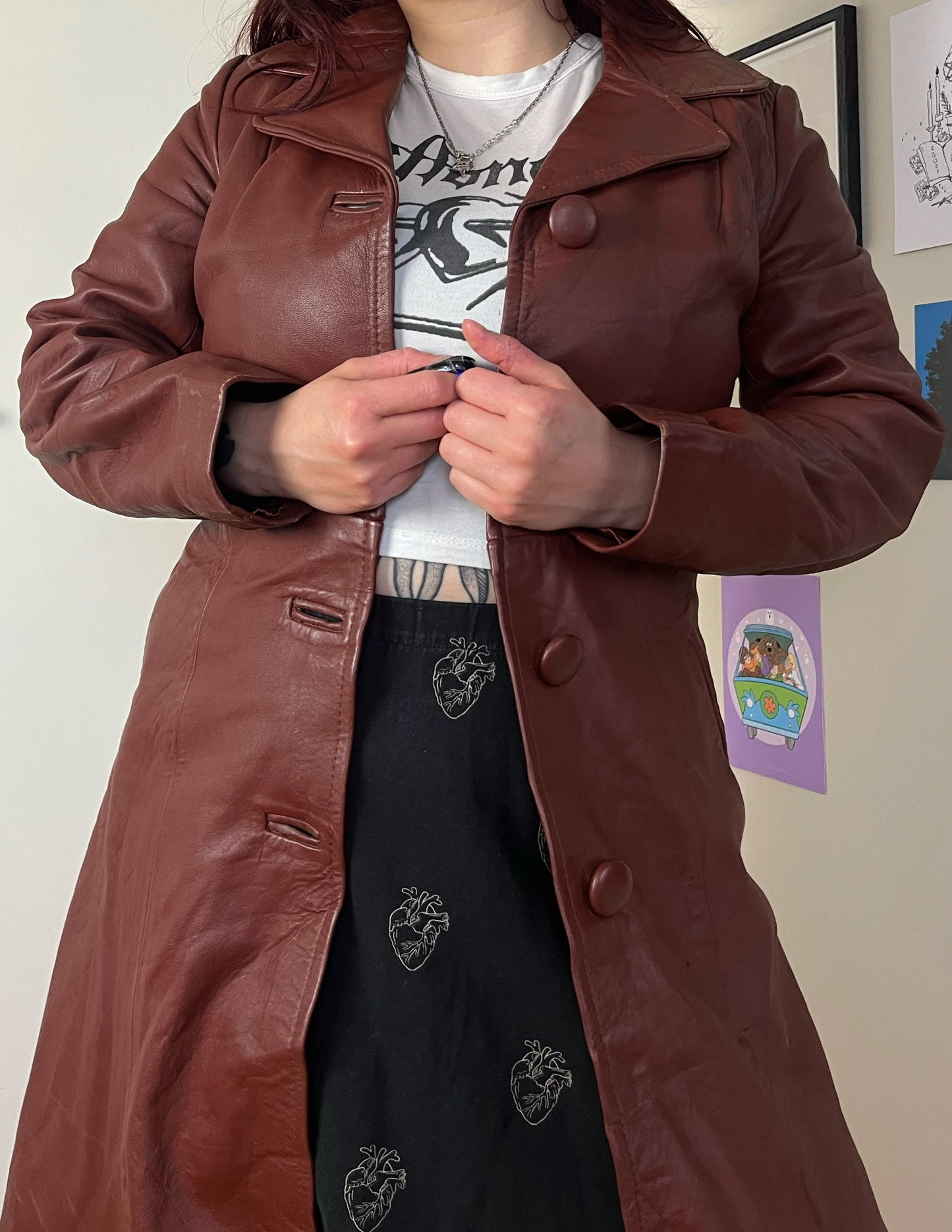 Elena Leather Coat UK 8-10