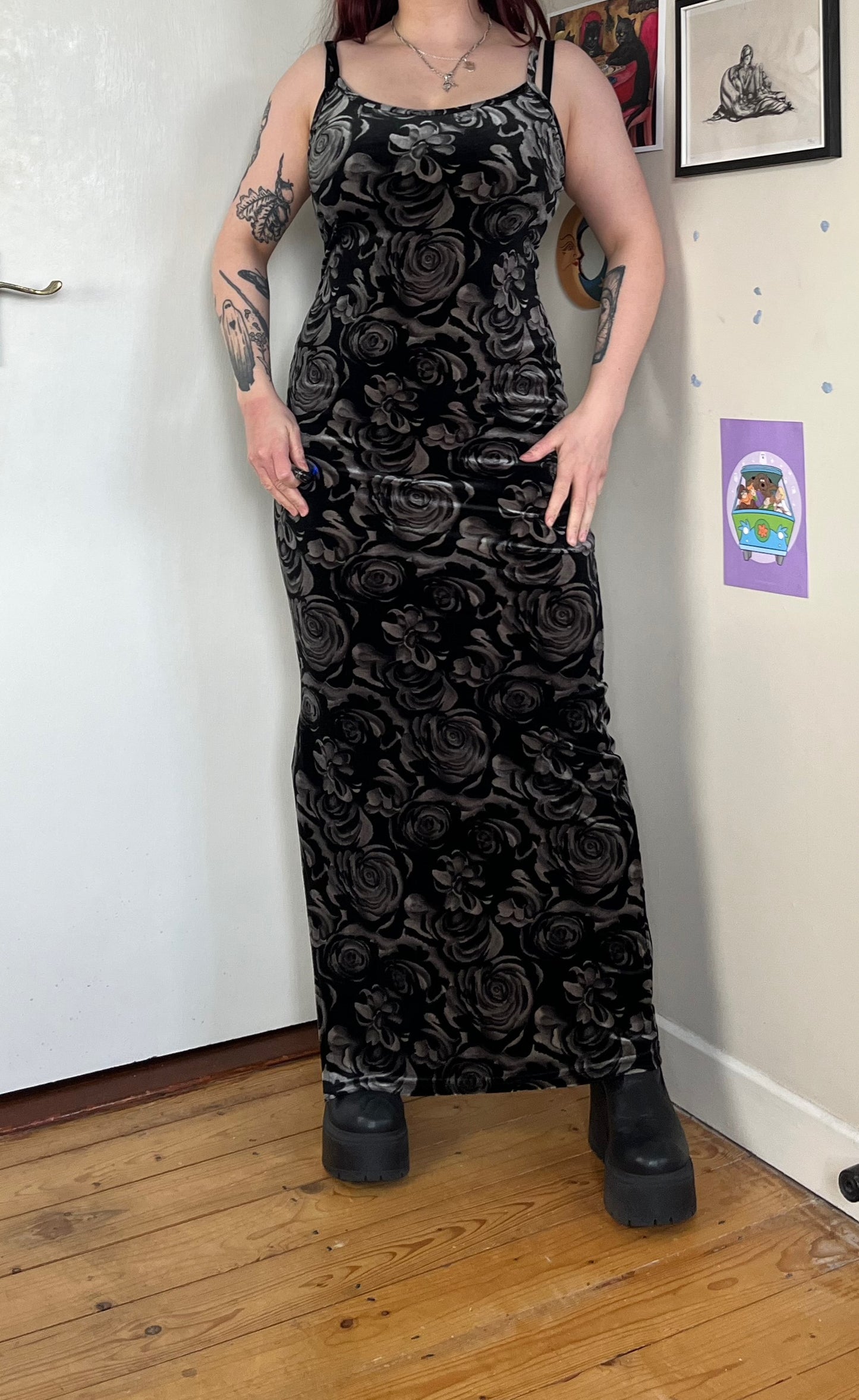 Floral Velvet Dress UK 12