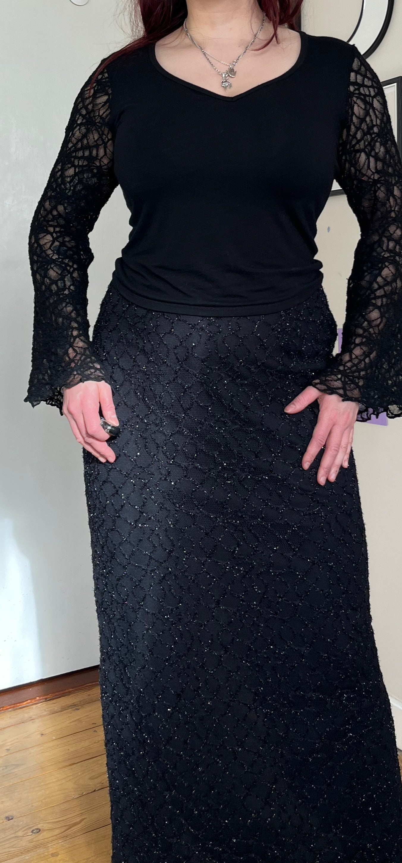 Lace Maxi Skirt UK 12