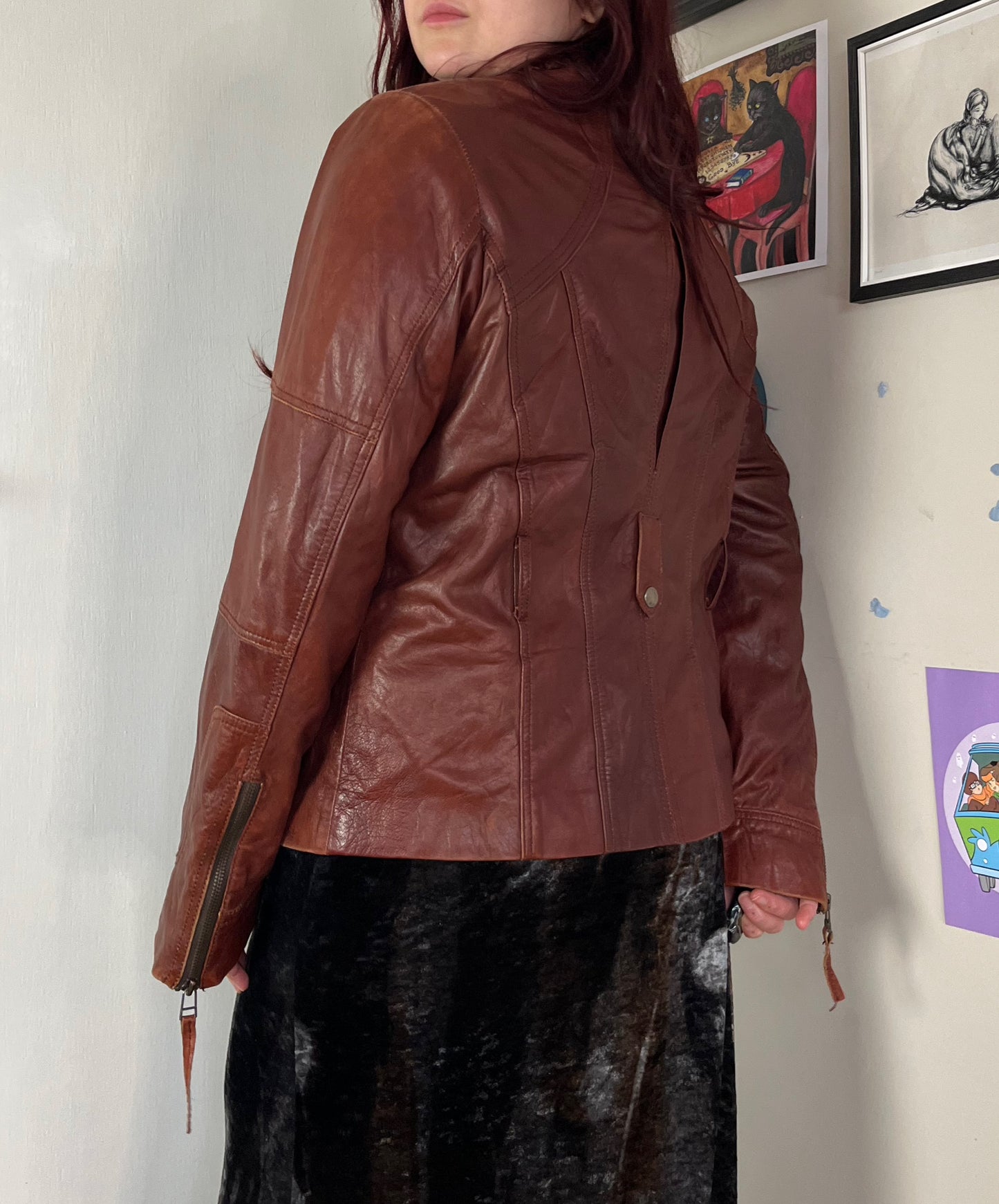 Oxblood Red Leather Jacket UK 12/14/M