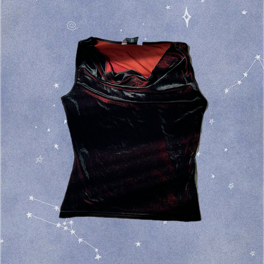 New Look Cowl Neck Velvet Top UK 10