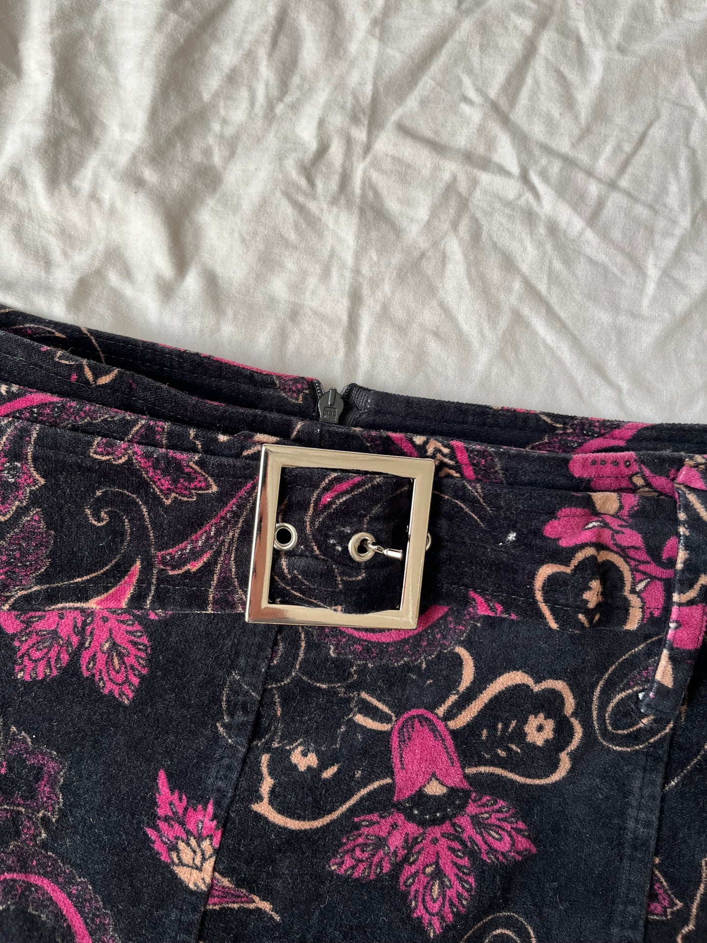 Floral Corduroy Skirt UK 10