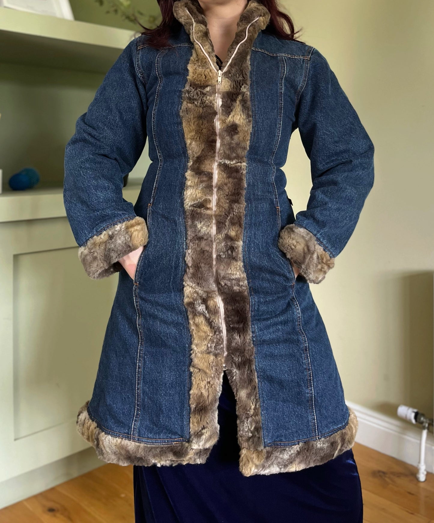 Sara Denim Afghan Coat UK 6-10/S