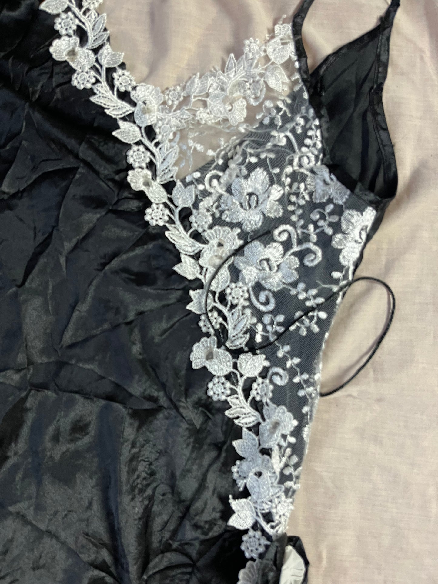 Black Lace Slip Dress - UK 10