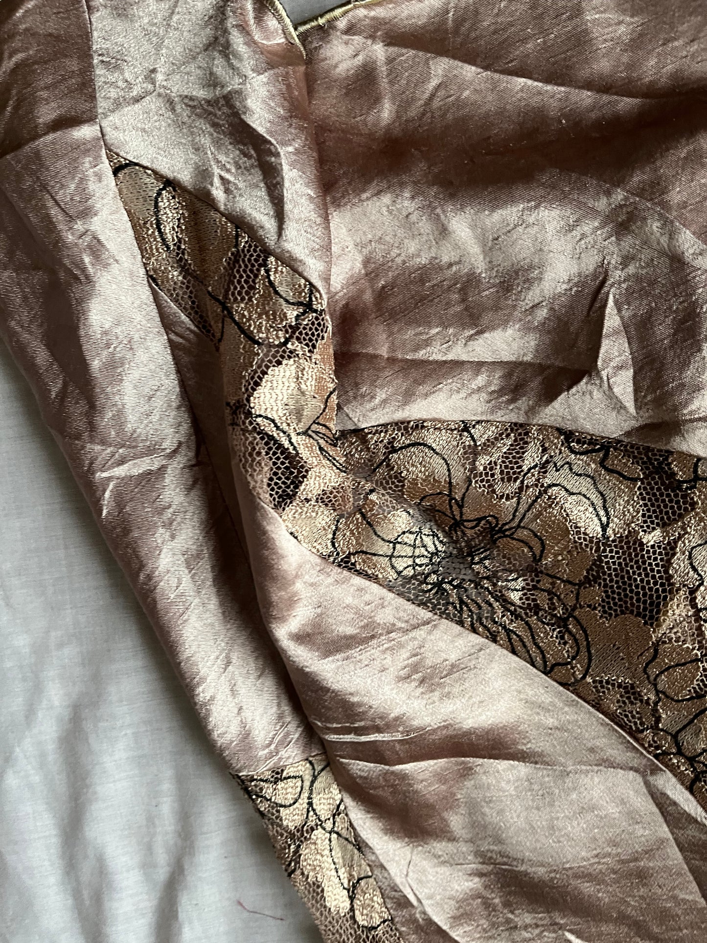 Gold Satin Maxi Skirt - UK 12