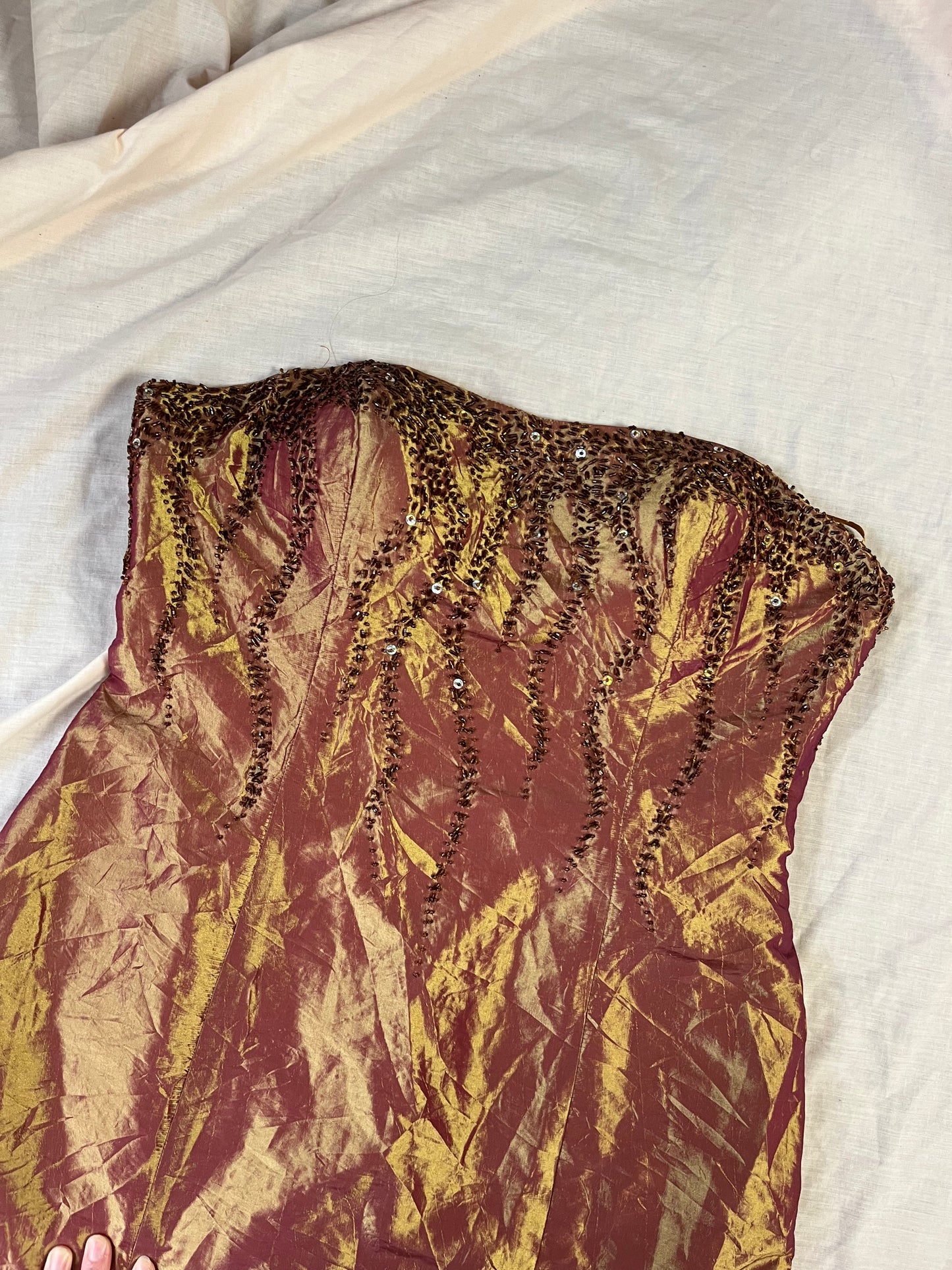 Gold Evening Dress UK 12