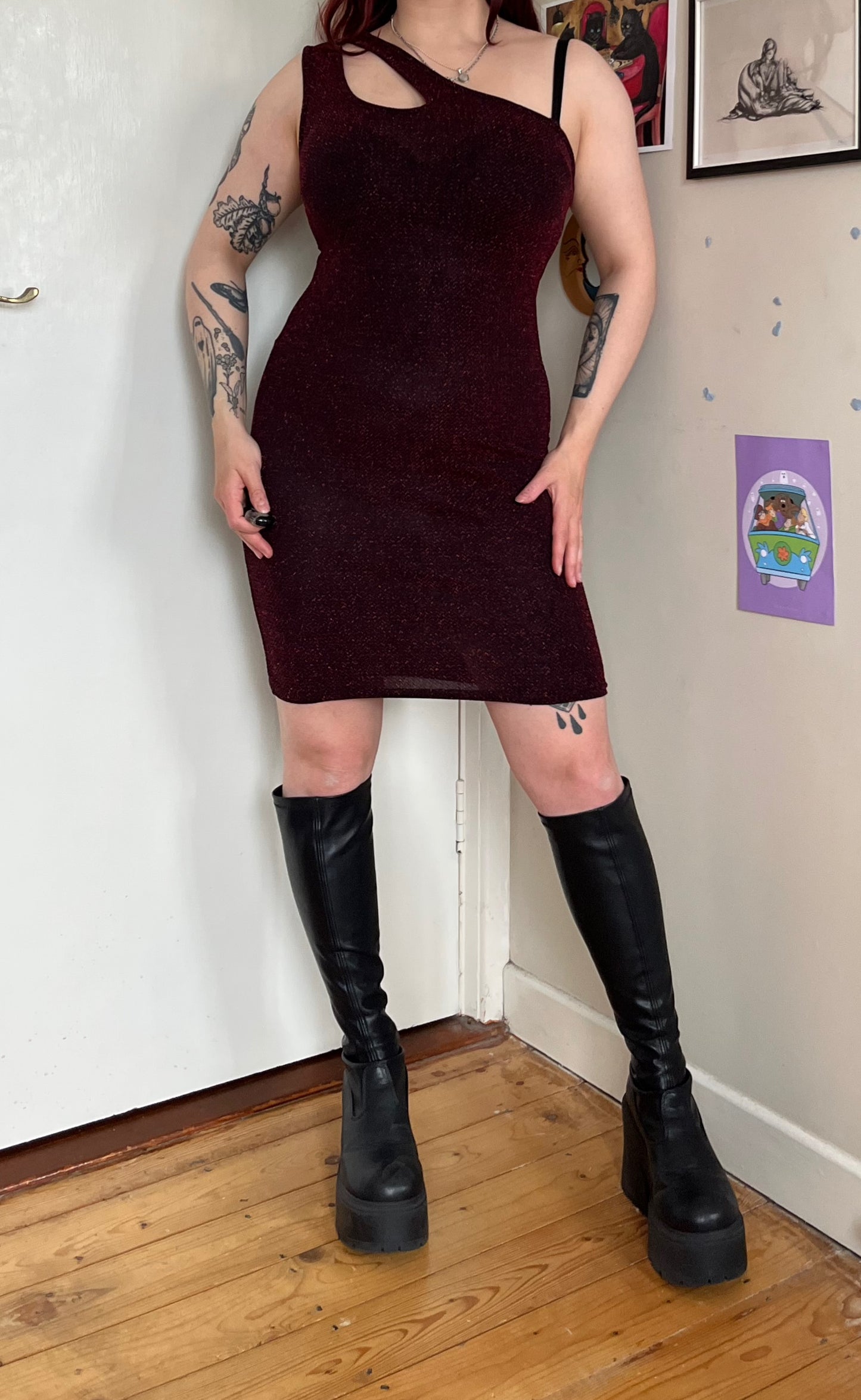 Glittery Red Dress UK 10