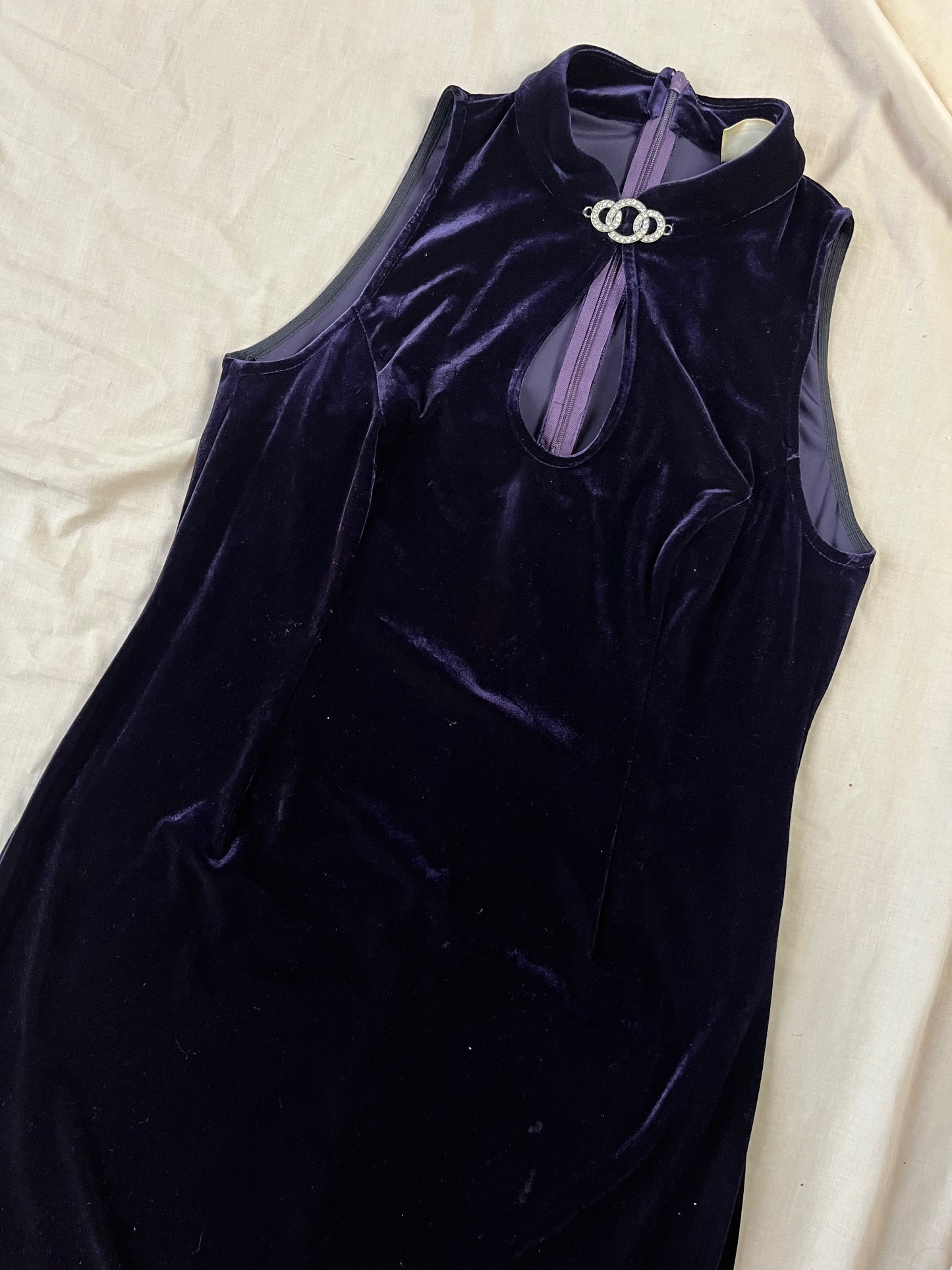 Purple Velvet Dress UK 14