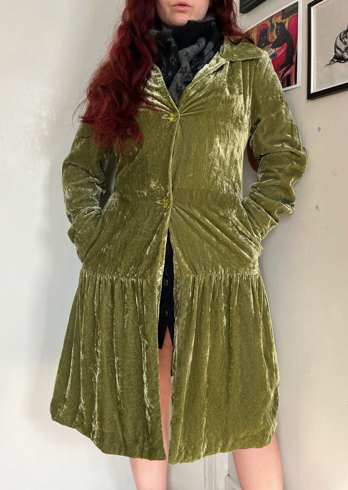 Fern 90s Velvet Coat UK 12