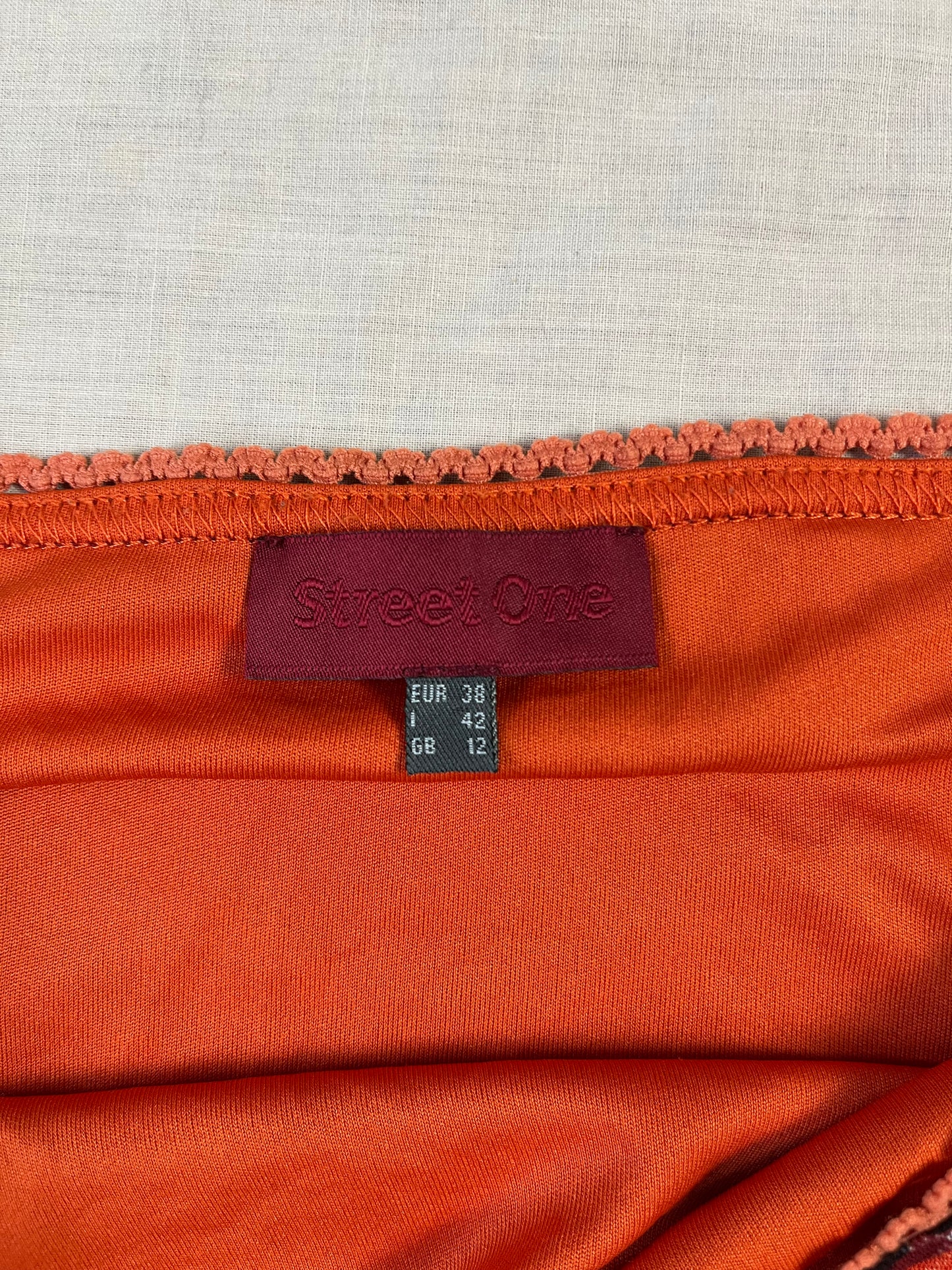 Orange Plaid Midi Skirt UK 10-12