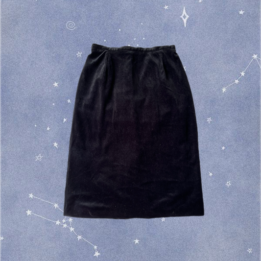 Black Velvet Skirt UK 10-12