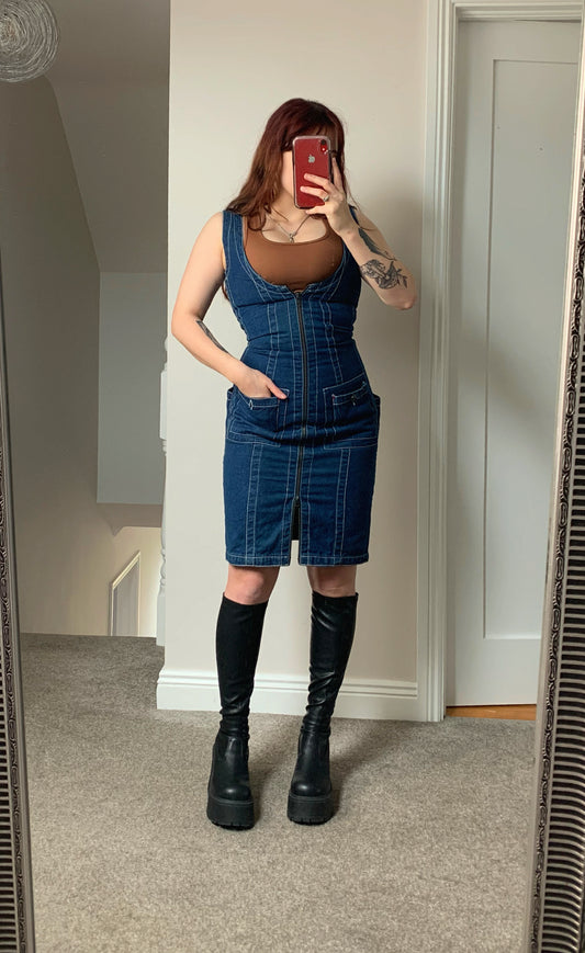 Hannah 90s Denim Pinafore UK 8