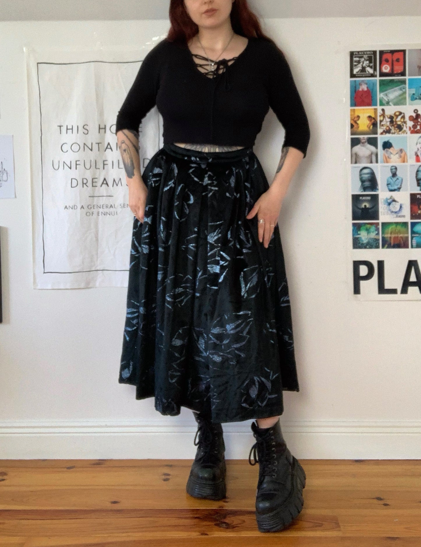 Adele 90s Velvet Skirt UK 8