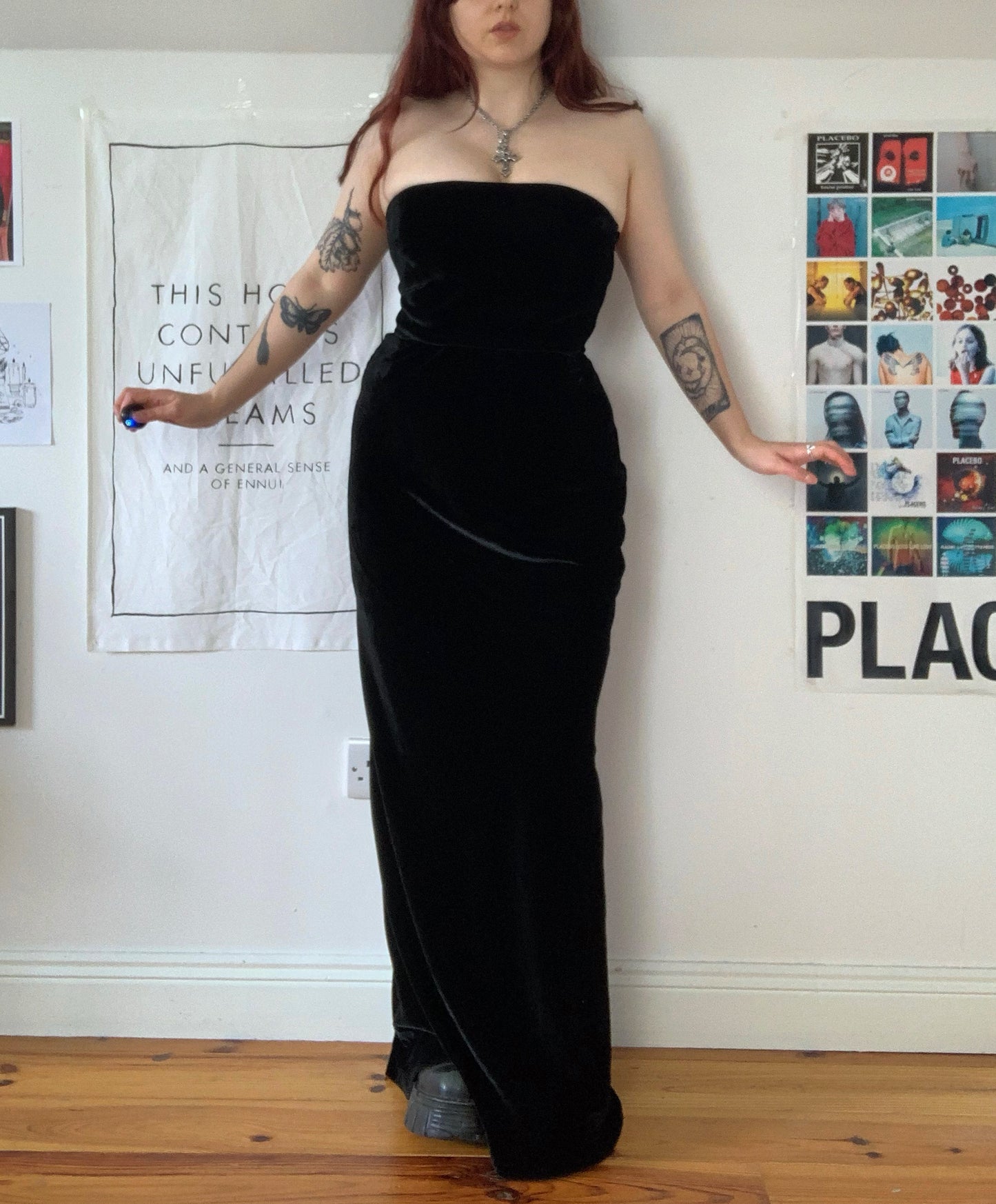 Phoebe 90s Velvet Maxi Dress UK 8