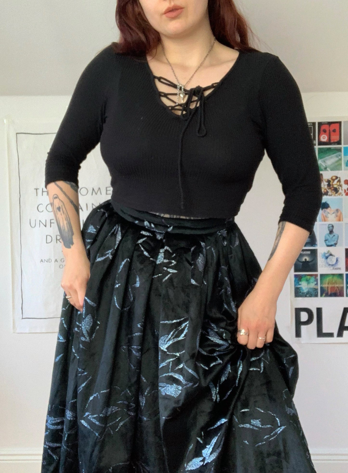 Adele 90s Velvet Skirt UK 8