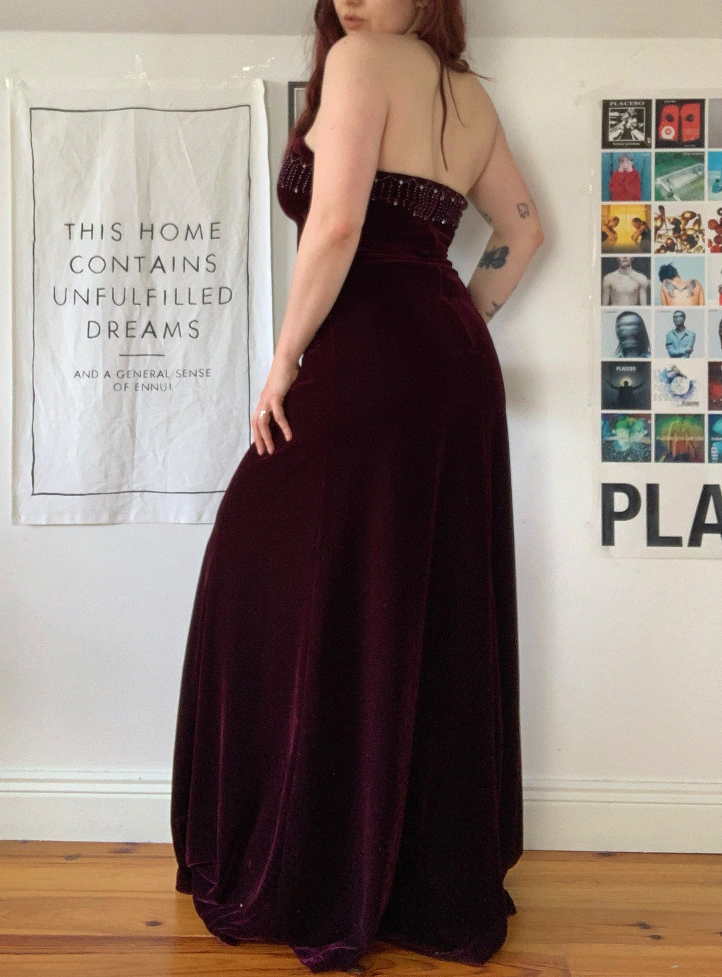 Venus 90s Velvet Maxi Dress UK 10/12