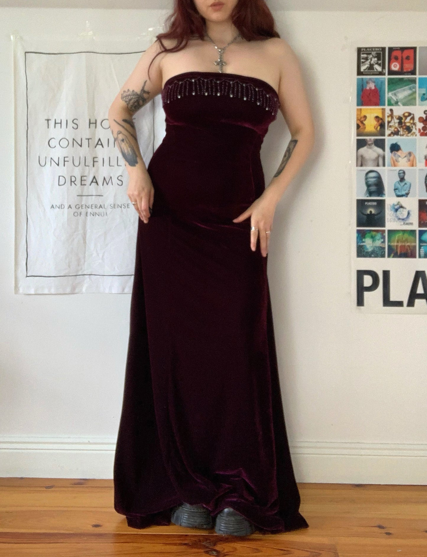 Venus 90s Velvet Maxi Dress UK 10/12