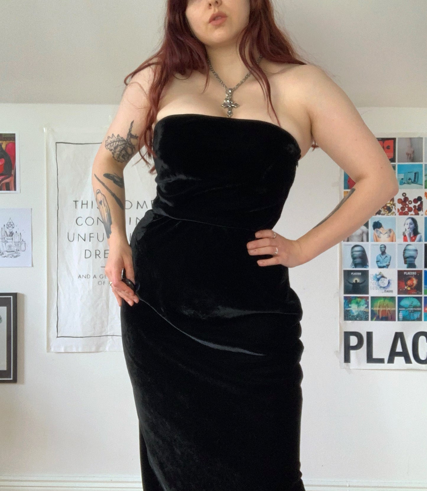 Phoebe 90s Velvet Maxi Dress UK 8