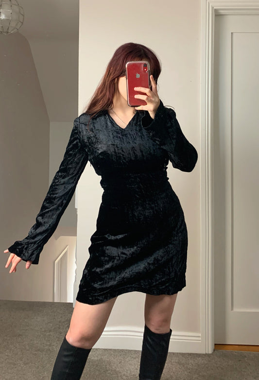 Stella 90s Velvet Midi Dress UK 10